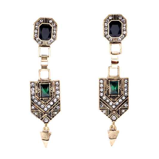 Fashion Indian Gold Plated Kundan Turquoise Boho Drop Earrings