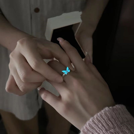 Blue Luminous Smart Ring Stylish LED Light-Up